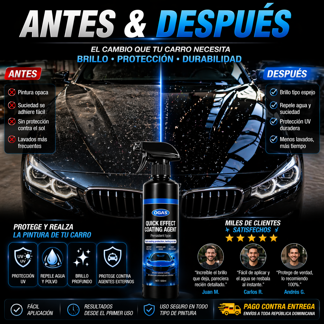 Recubrimiento Cerámico Nano para Autos | Brillo Tipo Espejo y Protección Duradera