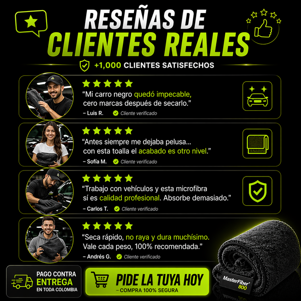 Toalla microfibra 800GSM para secar carros sin rayones ni pelusas - Kaidraux RD
