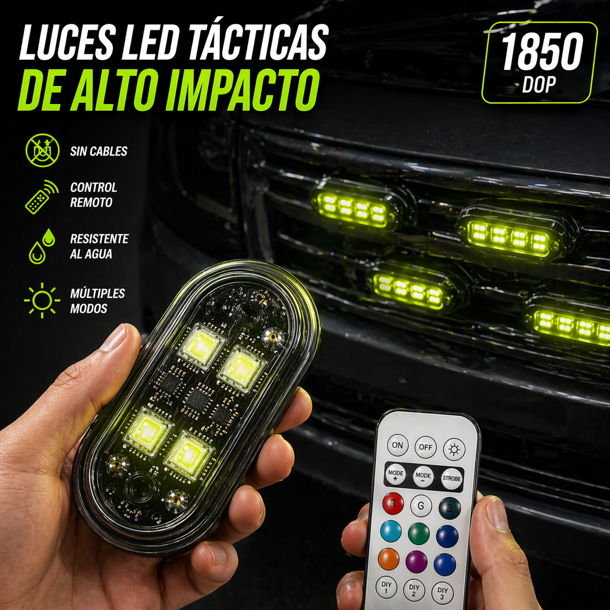 Stealth-Guard Pro| Luces Estroboscópicas Inalámbricas para Jeepetas en RD